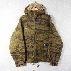 画像1: Columbia カモ柄 エルボーパッチ付き ウールジップパーカー L (1)