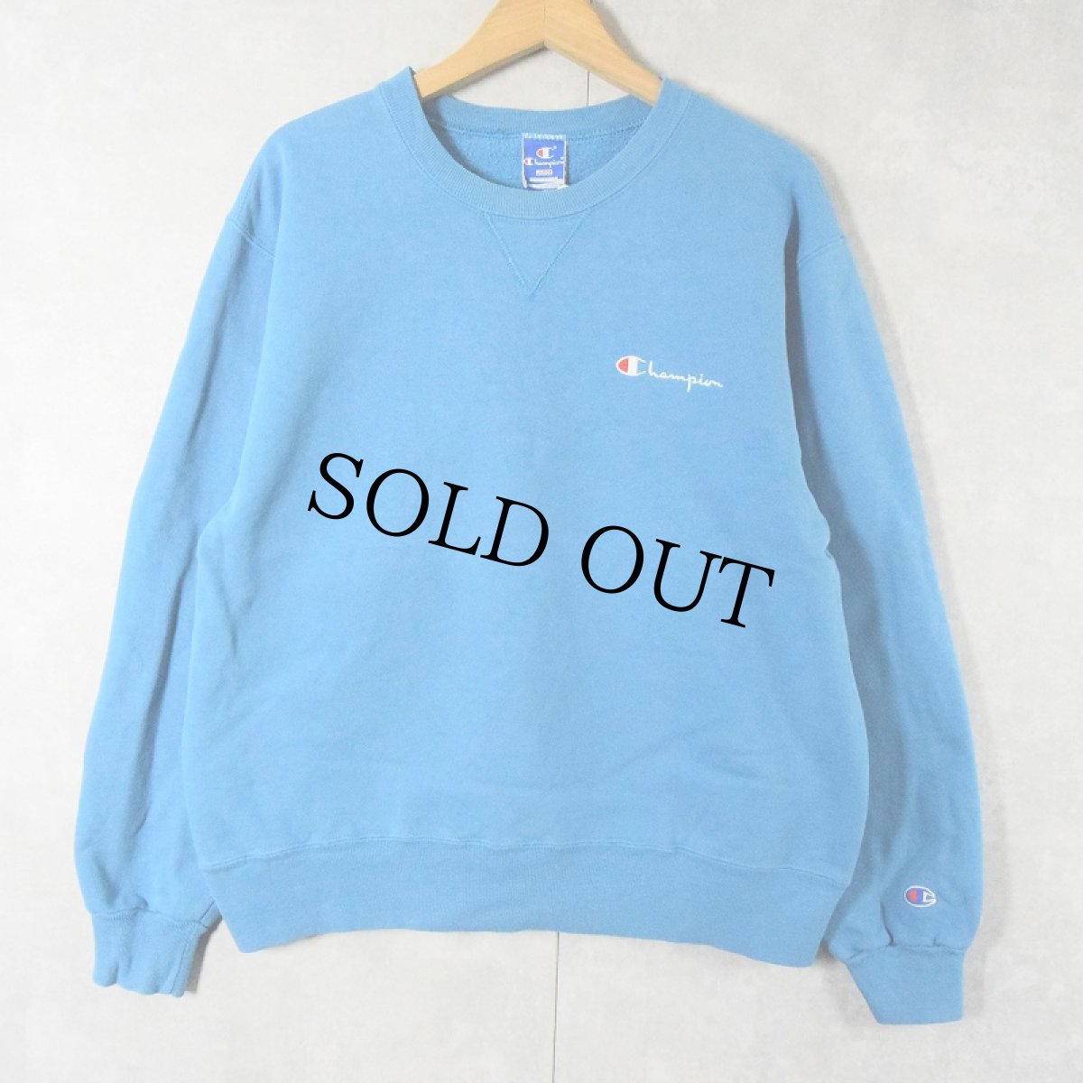 画像1: 80〜90's Champion USA製 青刺繍タグ 後期 前Vスウェット L (1)