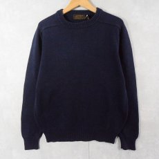 画像1: 80〜90's Eddie Bauer コットンニットセーター NAVY L (1)