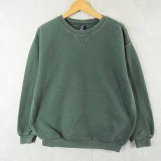 画像1: 90's LANDS' END USA製 前V 鹿の子スウェット M (1)