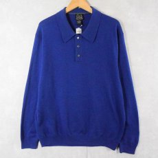 画像1: JOS.A.BANK メリノウール ニットポロシャツ XL (1)