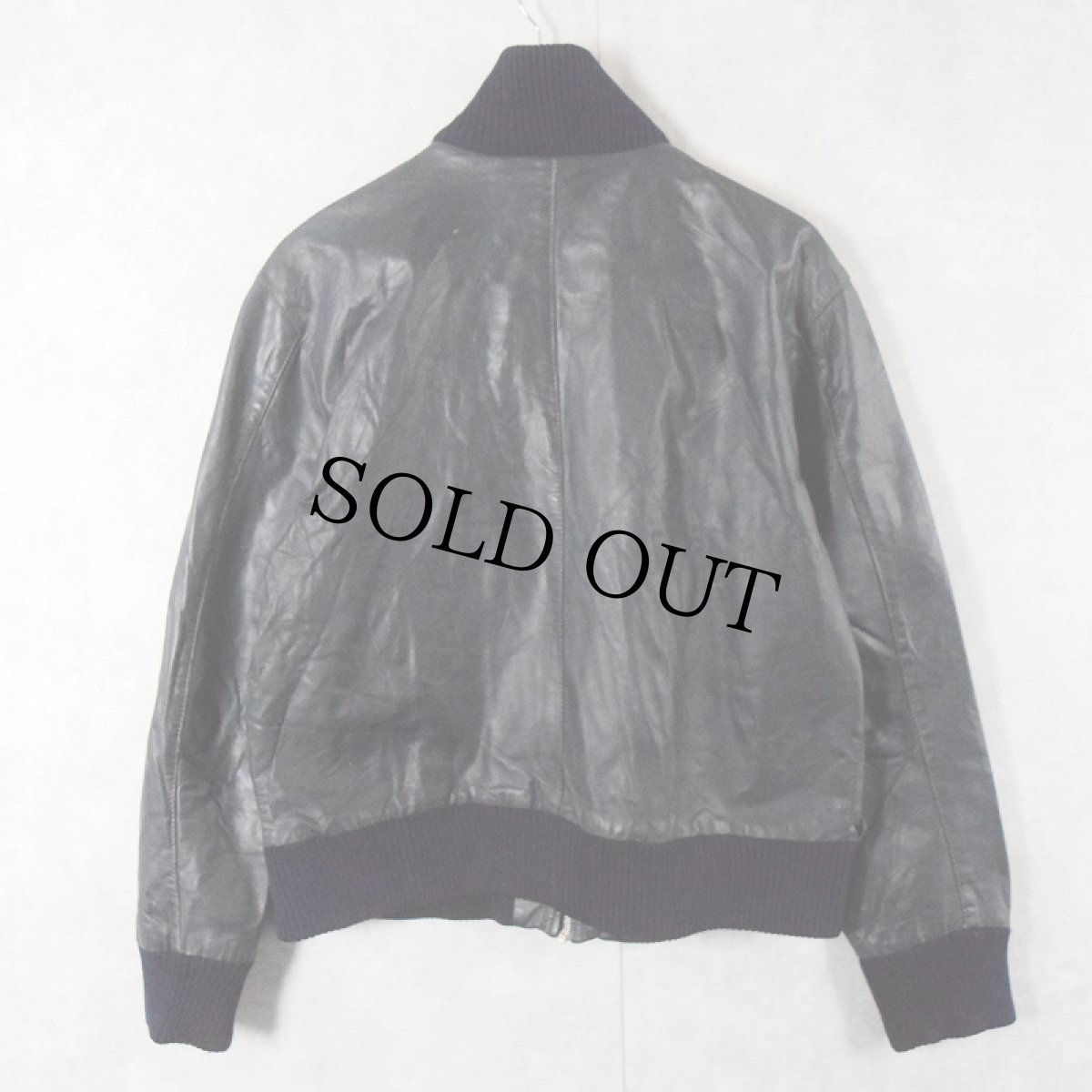 画像2: 民間品 ドイツ軍 フライトレザージャケット NAVY SIZE50 (2)