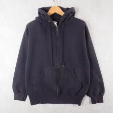 画像1: 90's〜 SJB SPORT 無地スウェットジップパーカー NAVY M (1)