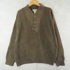 画像1: 80〜90's L.L.Bean USA製 ヘンリネック コットンニットセーター L (1)