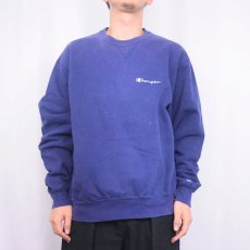 画像2: 90's Champion USA製 前V ロゴ刺繍スウェット XL (2)