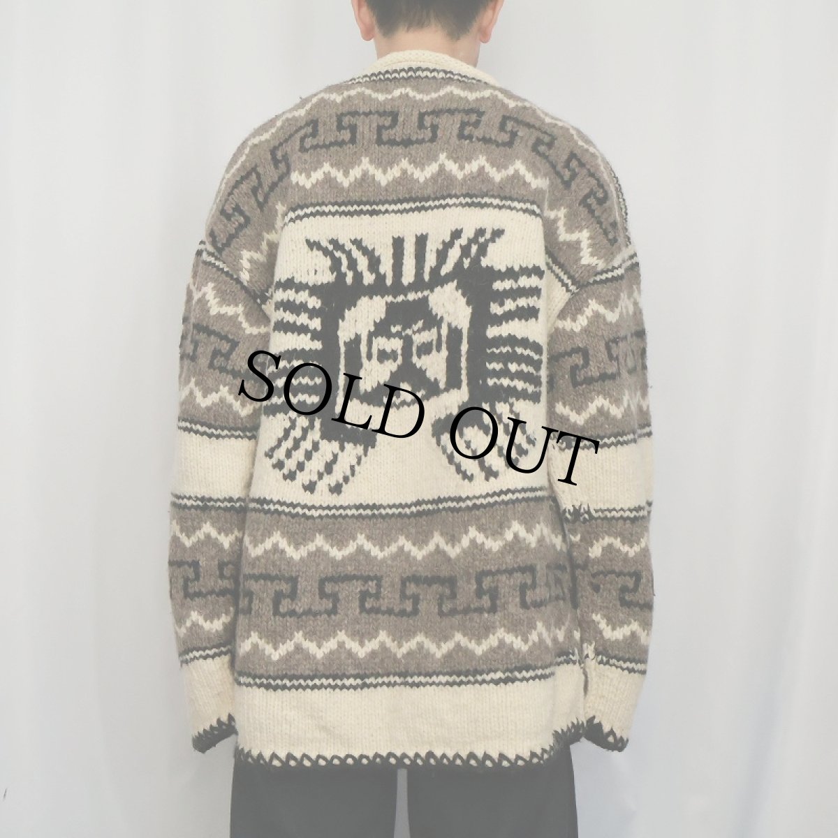 画像3: REY WEAR 民族柄 ウールハンドニットセーター (3)