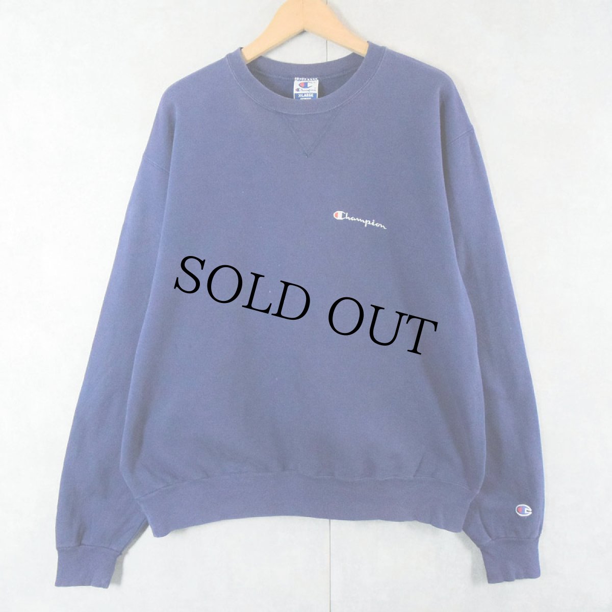 画像1: 90's Champion USA製 前V ロゴ刺繍スウェット XL (1)