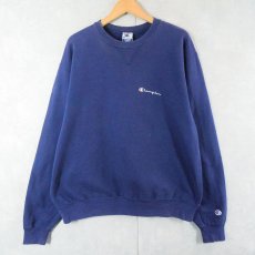 画像1: 90's Champion USA製 前V ロゴ刺繍スウェット XL (1)