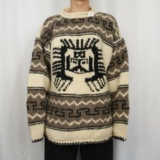 画像2: REY WEAR 民族柄 ウールハンドニットセーター (2)