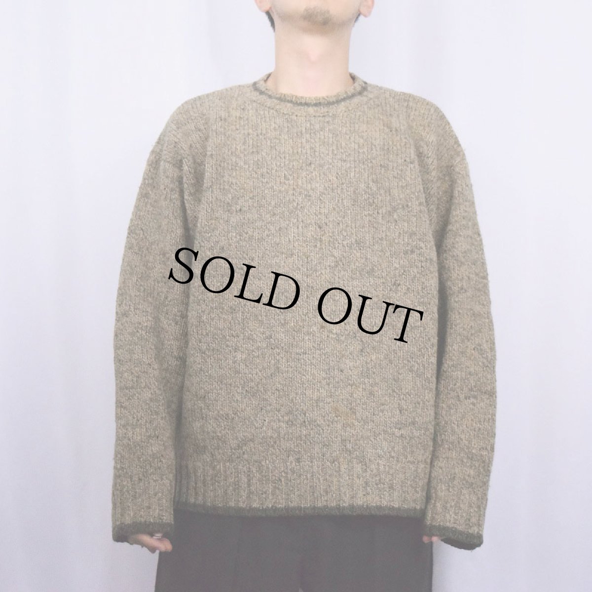 画像2: Abercrombie&Fitch ミックスカラー ウールニットセーター M (2)