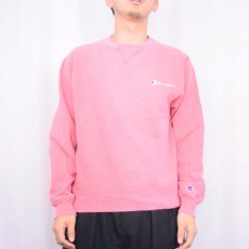 画像2: 90's Champion USA製 前V ロゴ刺繍スウェット L (2)