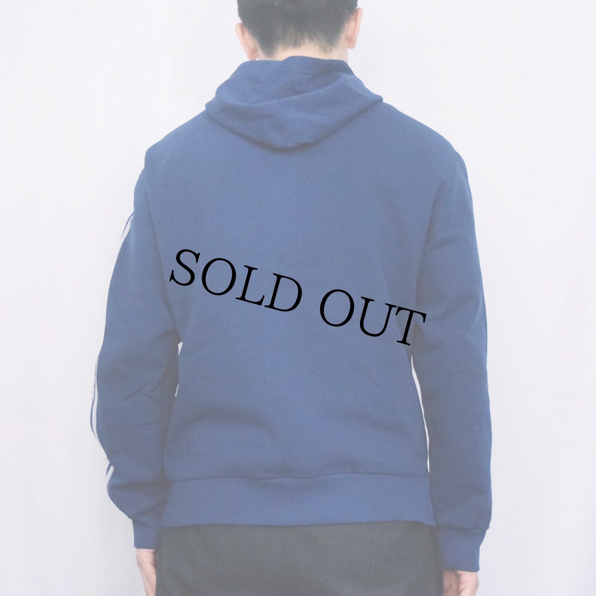 画像3: 70's adidas FRANCE製 ロゴフロッキープリント フード付き トラックジャケット NAVY (3)