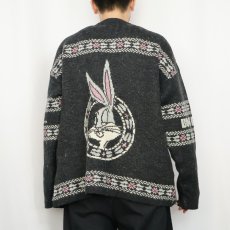 画像3: 90's Tenue De Soiree "Bugs Bunny" キャラクタースキーニットセーター XL (3)