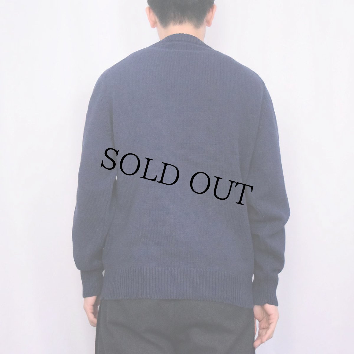 画像3: 80〜90's Eddie Bauer コットンニットセーター NAVY L (3)