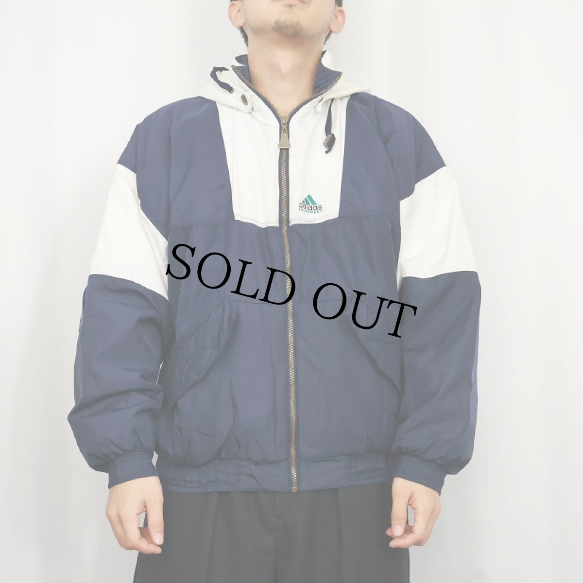 画像3: 90's adidas EQUIPMENT ロゴ刺繍 中綿入り ジップパーカー S (3)