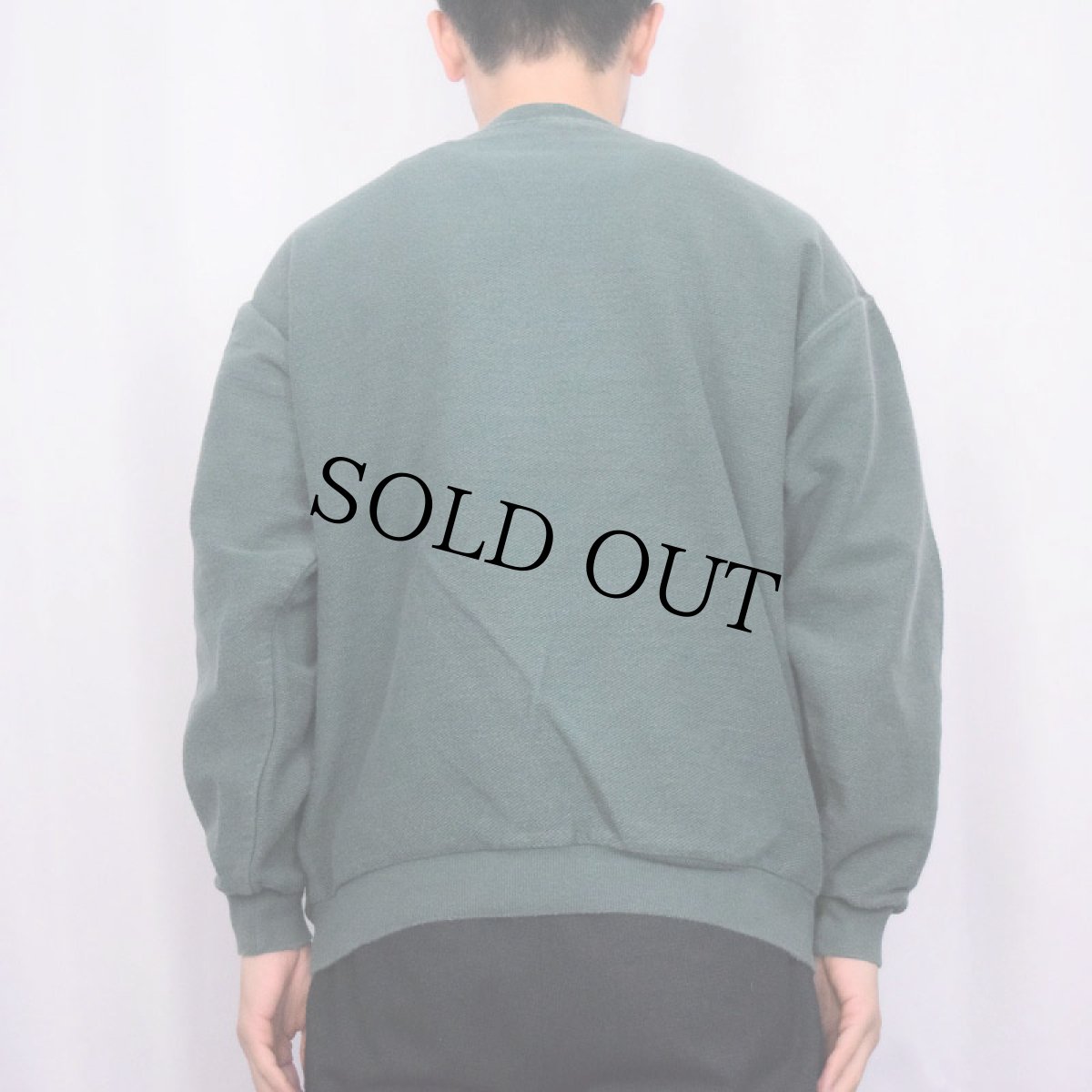 画像3: 90's LANDS' END USA製 前V 鹿の子スウェット M (3)