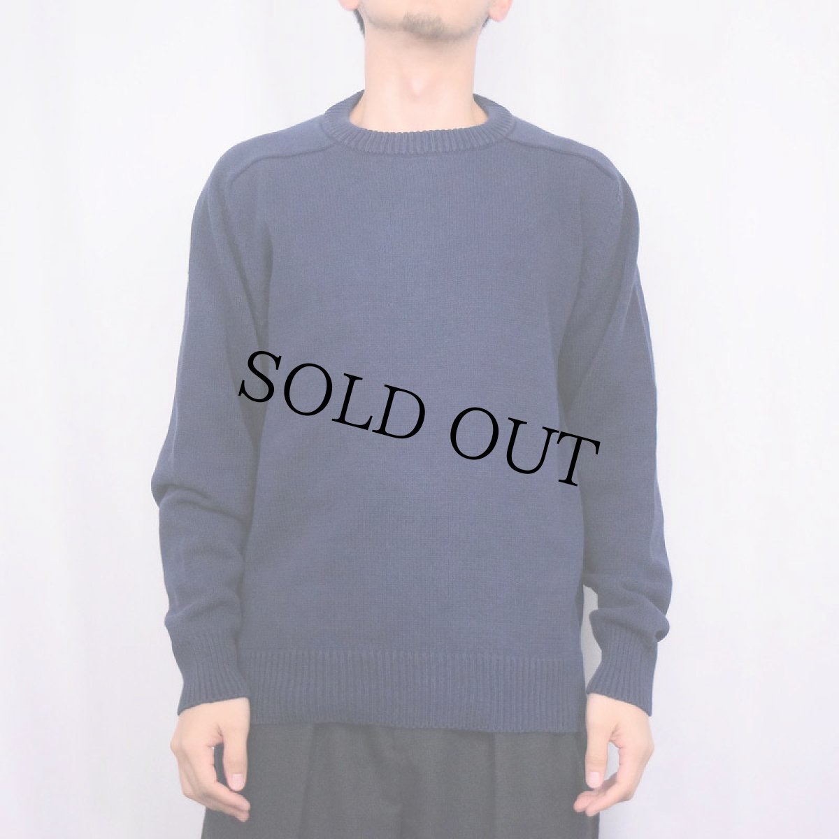 画像2: 80〜90's Eddie Bauer コットンニットセーター NAVY L (2)