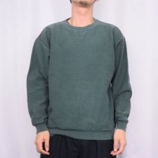画像2: 90's LANDS' END USA製 前V 鹿の子スウェット M (2)