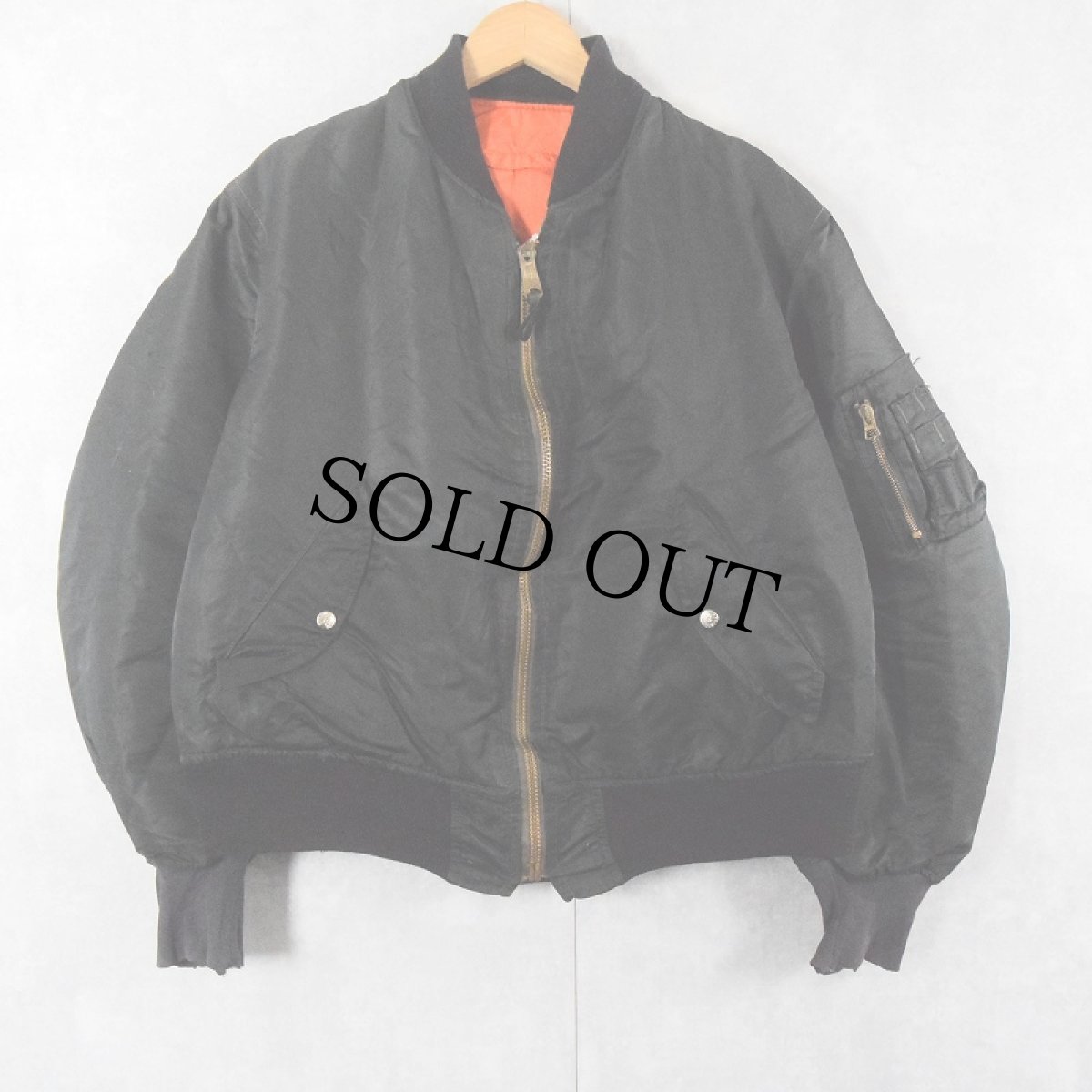 画像1: 民間品 90's MA-1 TYPE USA製 フライトジャケット BLACK LARGE (1)