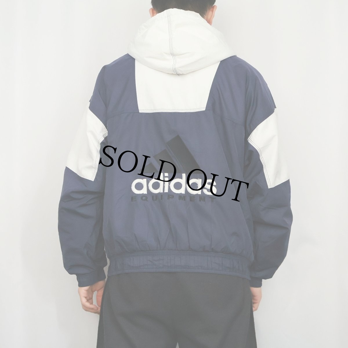 画像4: 90's adidas EQUIPMENT ロゴ刺繍 中綿入り ジップパーカー S (4)