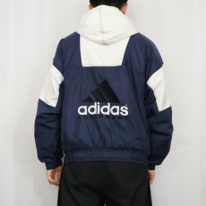 画像4: 90's adidas EQUIPMENT ロゴ刺繍 中綿入り ジップパーカー S (4)