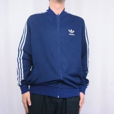画像2: 80〜90's adidas ロゴフロッキープリント トラックジャケット NAVY SIZE22 (2)