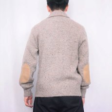 画像3: 70's PENDLETON USA製 ミックスカラー エルボーパッチ付き ウールニットセーター M (3)