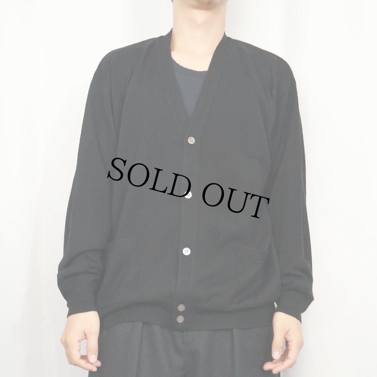 画像2: JOS.A.BANK メリノウール ニットカーディガン BLACK L (2)