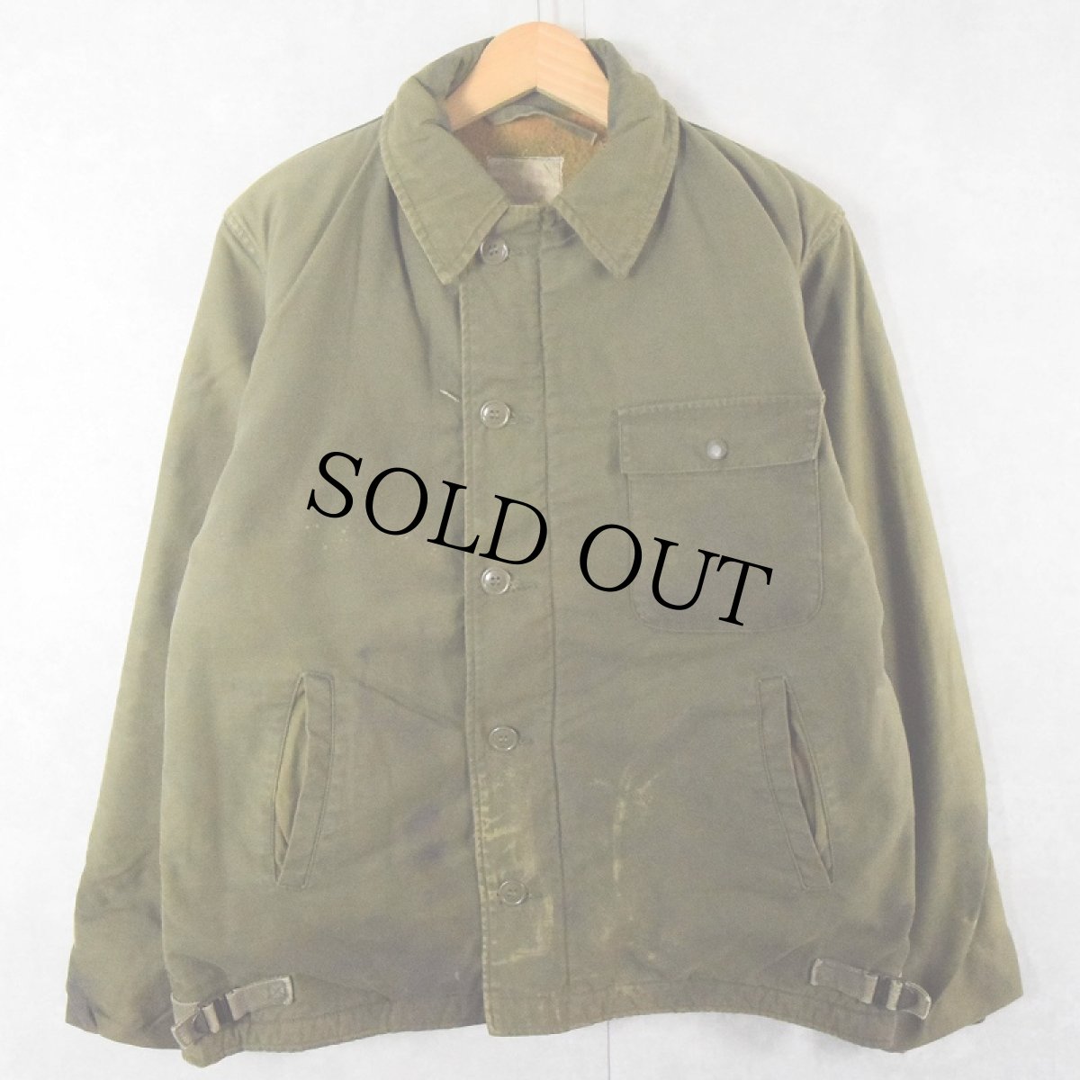 画像2: 80's U.S.NAVY A-2 ステンシル入り デッキジャケット MEDIUM (2)