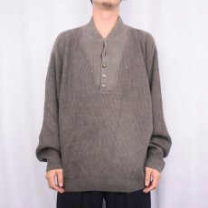 画像2: 80〜90's L.L.Bean USA製 ヘンリネック コットンニットセーター L (2)