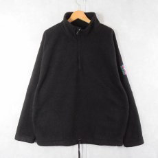 画像1: 90's GAP ワッペン付き ハーフジップフリースジャケット BLACK L (1)