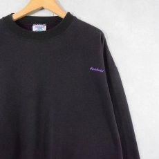 画像1: 90's duofold USA製 ロゴ刺繍スウェット PURPLE XXL (1)