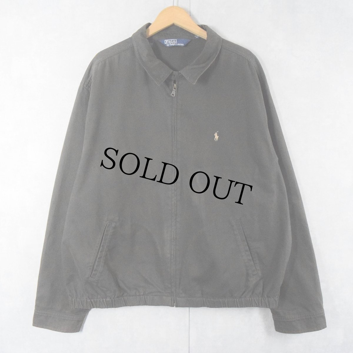 画像1: 90's POLO Ralph Lauren チンスト付き コットンスイングトップ BLACK XXL (1)