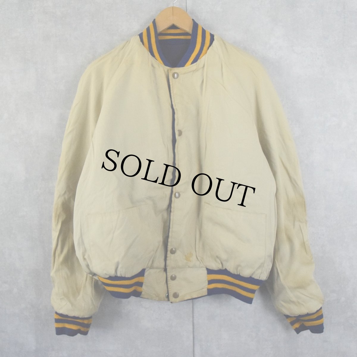 画像3: 60's〜 Sportswear "ST. PLUS X" ワッペン付き リバーシブル メルトンウールスタジャン NAVY (3)