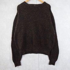 画像1: 80〜90's ROYAL NORTH OUTFETTERS MILLS USA製 ネップ混 ウールニットセーター BROWN L (1)