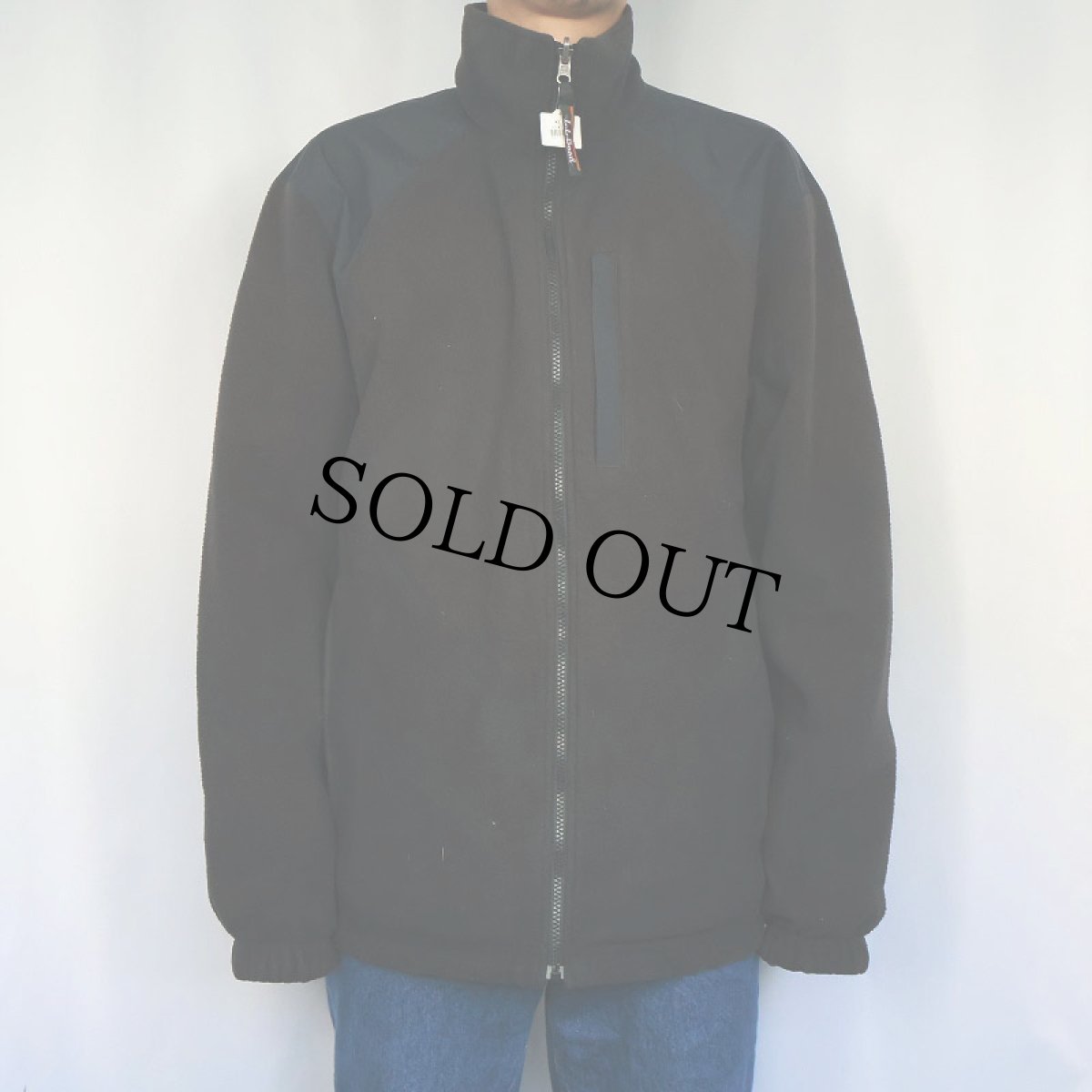 画像3: L.L.Bean ナイロン切り替え フリースジャケット BLACK XL (3)