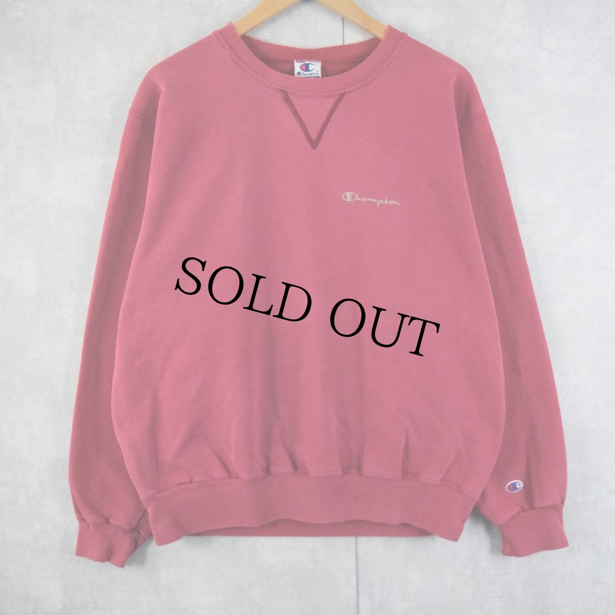 画像1: 90〜2000's Champion ロゴ刺繍 前V スウェット L (1)