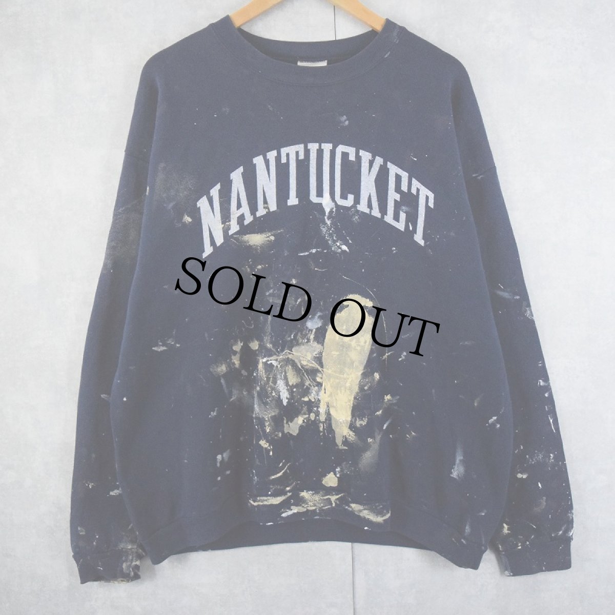 画像1: TULTEX "NANTUCKET" ペンキペイント プリントスウェット NAVY XL (1)