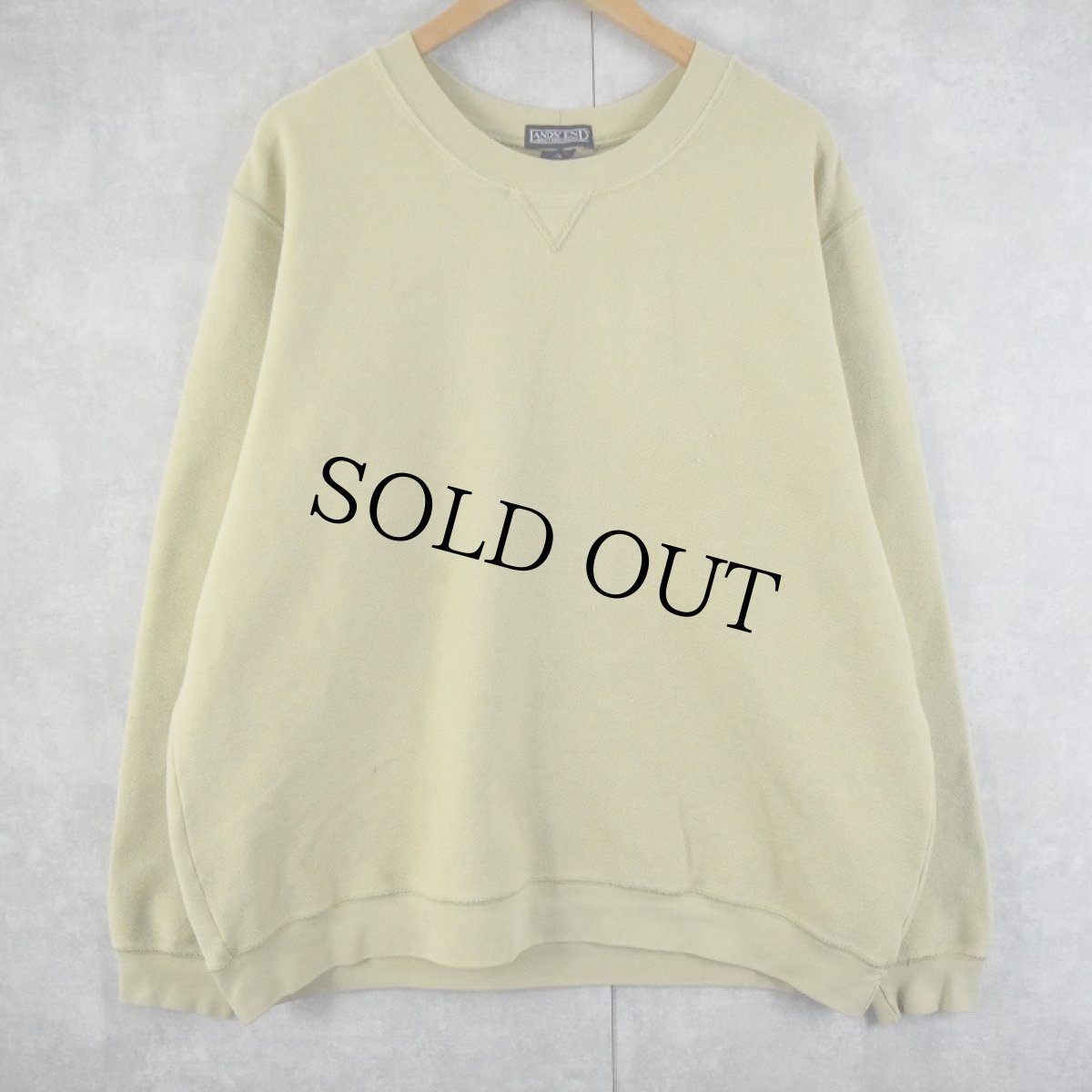 画像1: LANDS' END 前V 鹿の子スウェット XL (1)