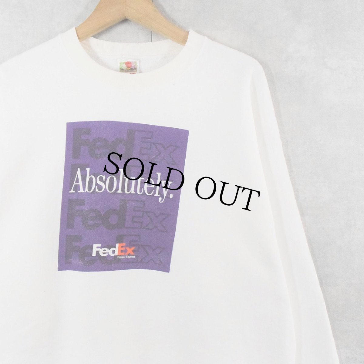 画像1: FedEx "Absolutely." 企業ロゴプリントスウェット XL (1)