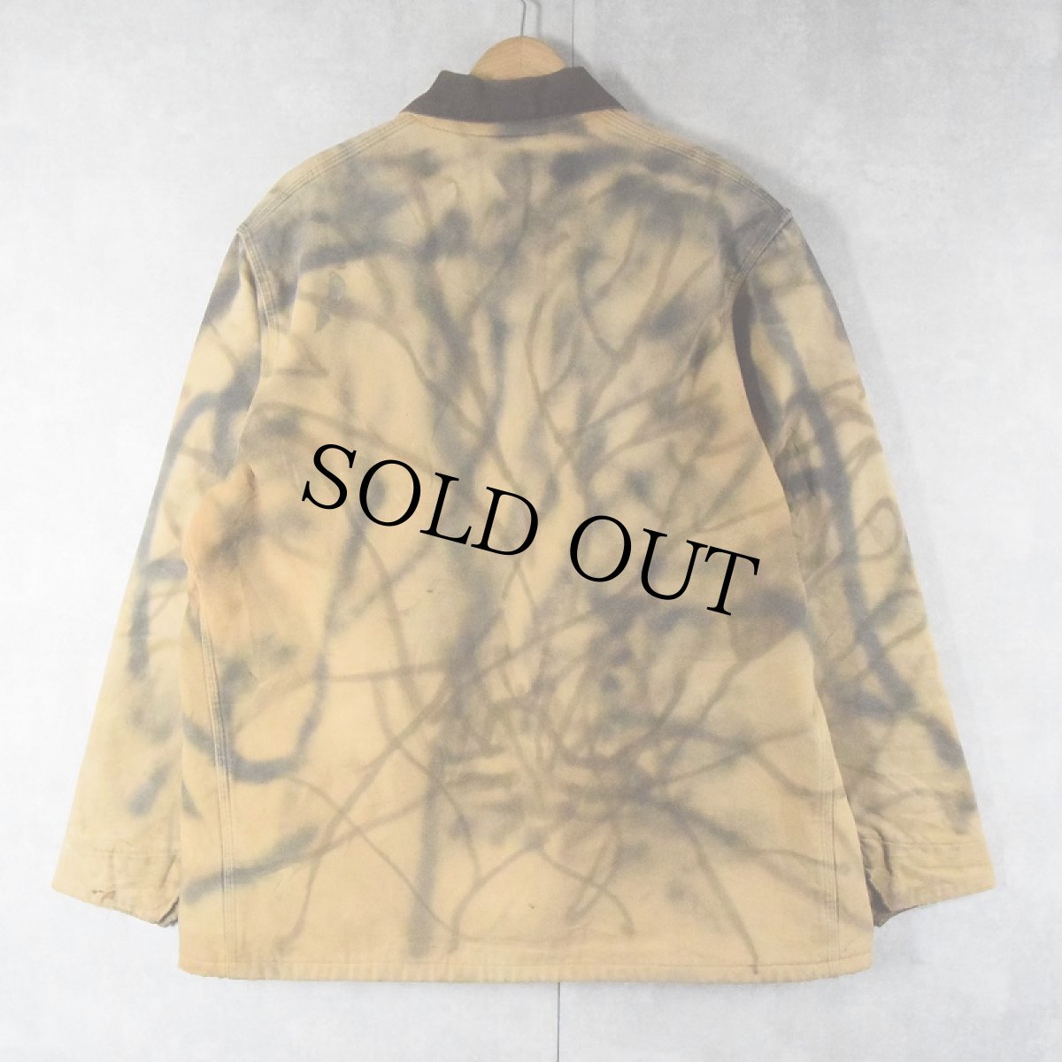 画像2: 70's OSH KOSH USA製 スプレーペイント ブランケットライナー ダックカバーオール 44L (2)