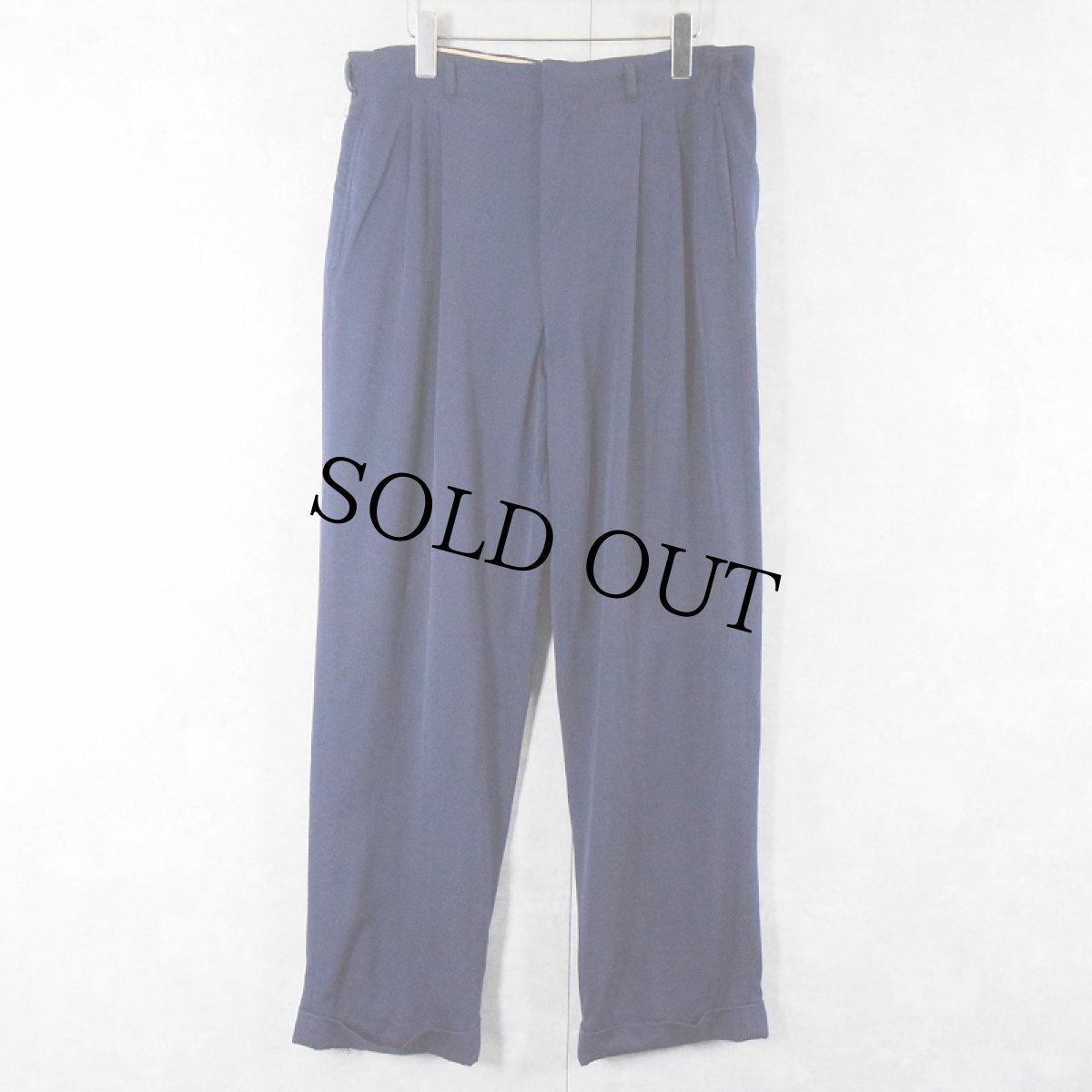 画像1: 〜60's 2タック スラックス NAVY W33 (1)