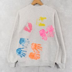 画像2: 90's JERZEES USA製 メモリアルペイント ラグランスウェット L (2)