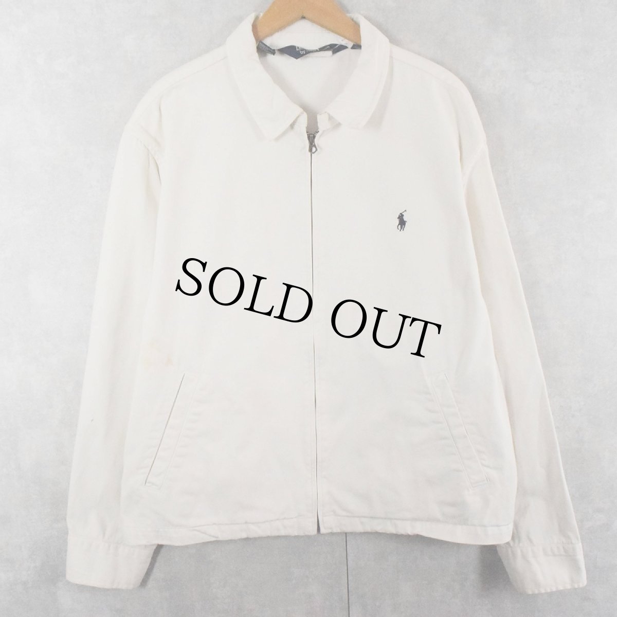画像1: 90's POLO Ralph Lauren ロゴ刺繍 チンスト付き コットンスイングトップ XXL (1)