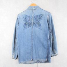 画像1: 【SALE】 〜60's DUBBLE WARE ハンドペイント バタフライ デニムカバーオール (1)