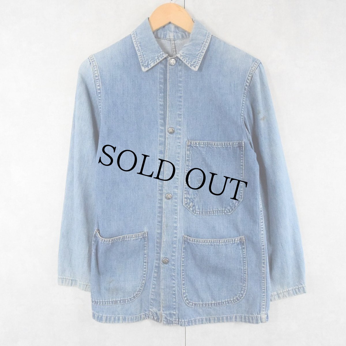 画像2: 【SALE】 〜60's DUBBLE WARE ハンドペイント バタフライ デニムカバーオール (2)