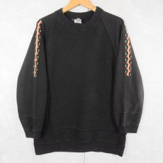 画像1: NAF NAF 刺繍入り ラグランスウェット BLACK (1)