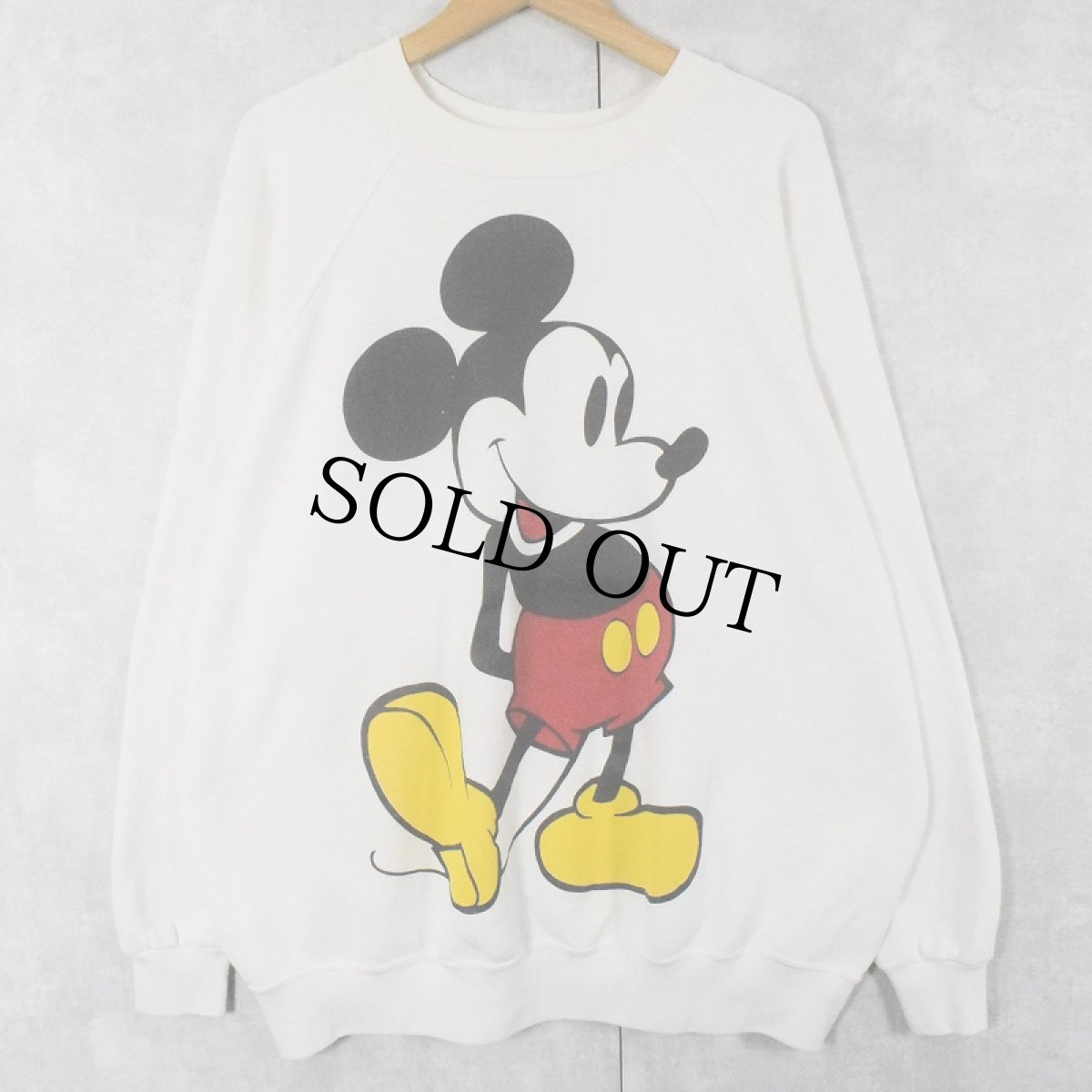 画像1: 90's Disney MICKEY MOUSE USA製 キャラクタープリント ラグランスウェット 4XL (1)
