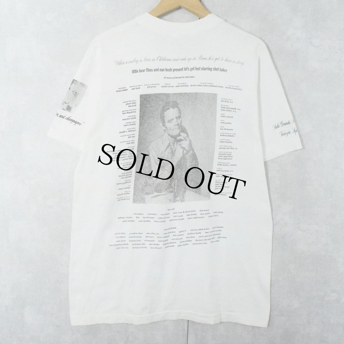 画像2: 90's BRUCE WEBER USA製 "let's get lost starring chet baker" フォトプリントTシャツ L (2)