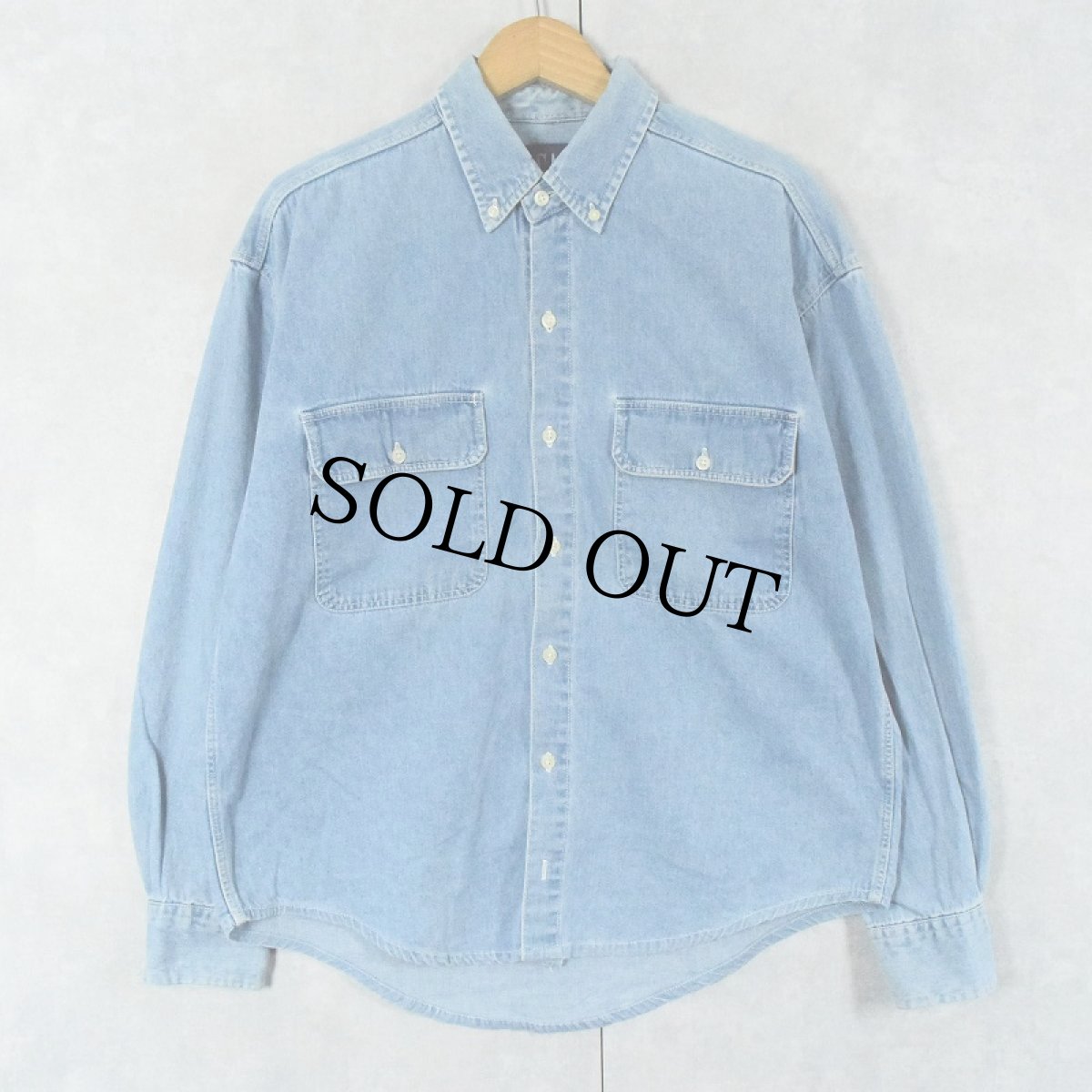 画像1: 90's GAP デニムボタンダウンシャツ S (1)